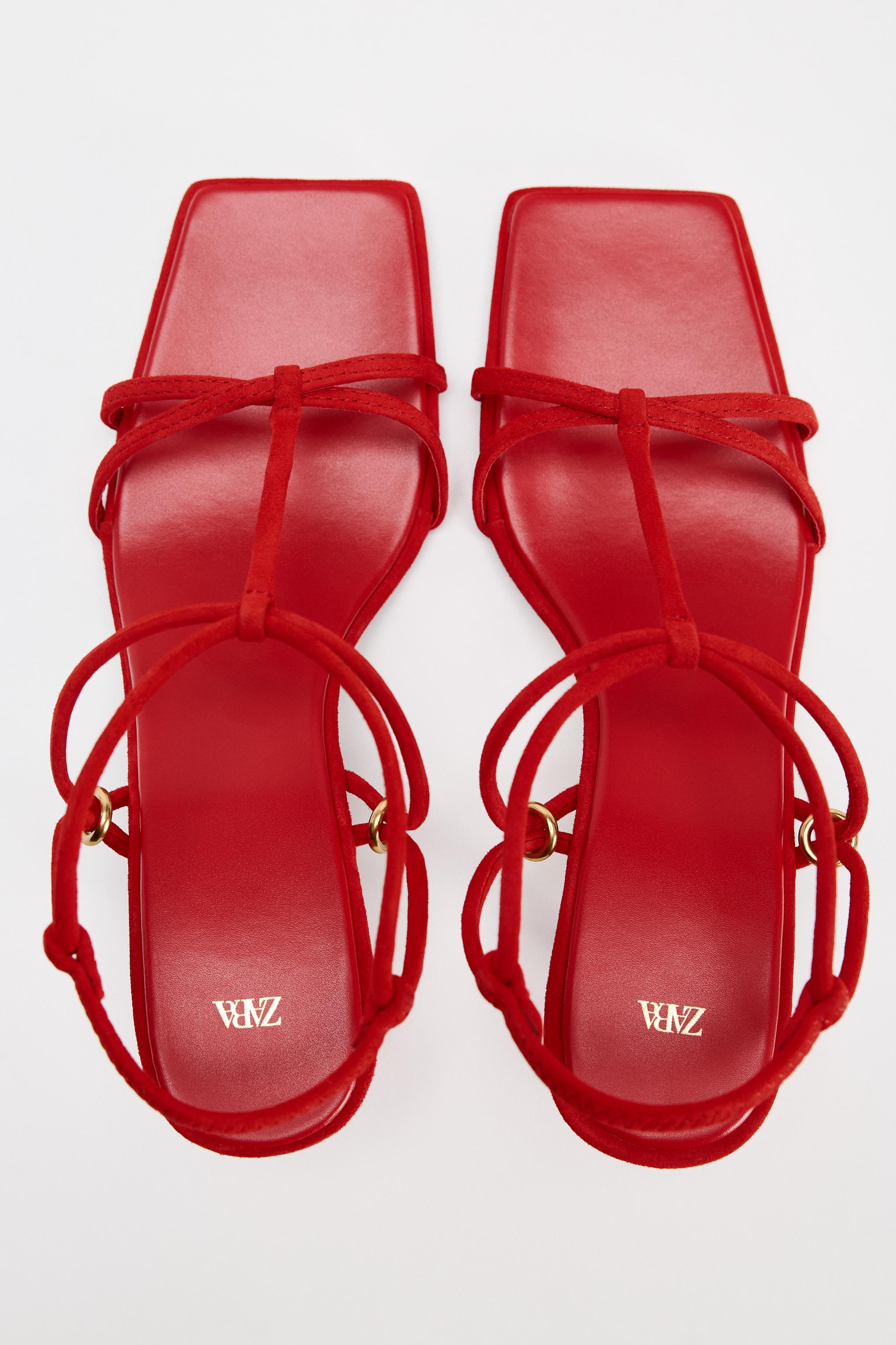 Zara red sandals sales