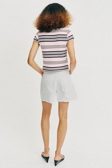STRIPED TOP WITH METAL BUTTONS - Pink by Zara - Image 4