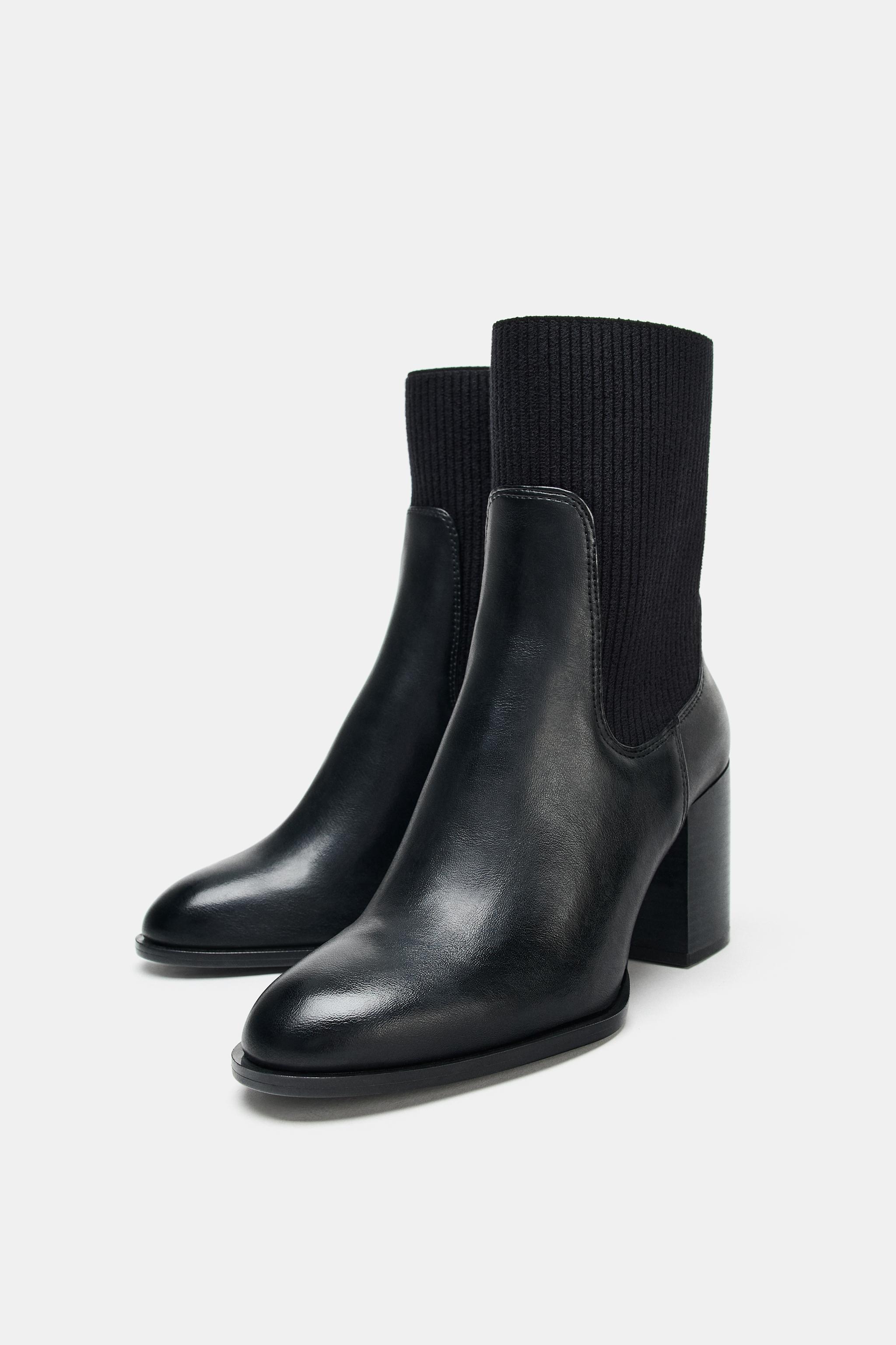 FABRIC SHAFT HEELED ANKLE BOOTS