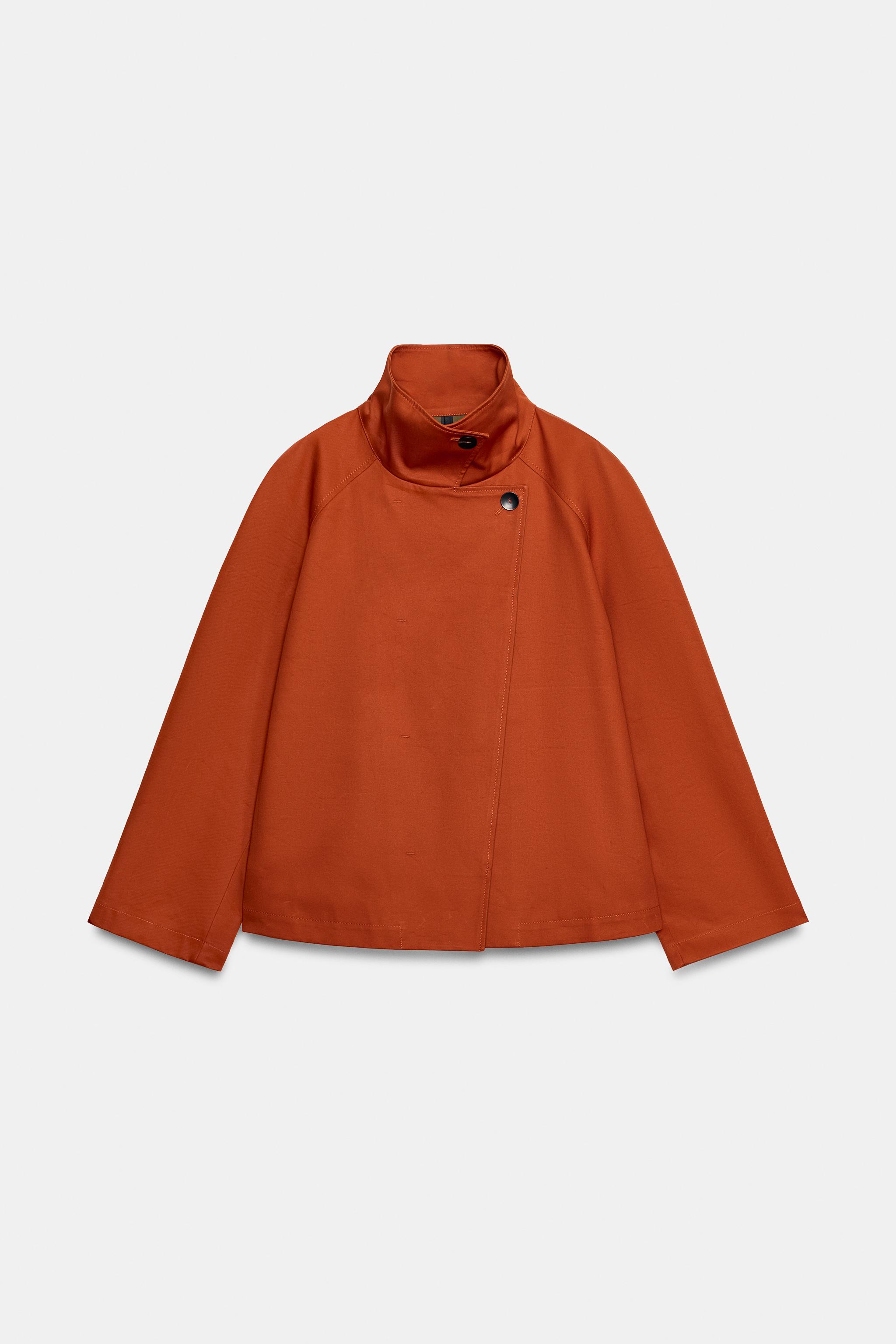 ZW COLLECTION ショートトレンチコート - ダークオレンジ | ZARA Japan