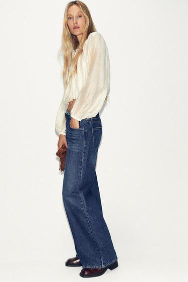 FLOWING BLOUSE WITH PUFF SLEEVES - Ecru by Zara - Image 3