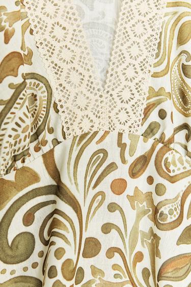 PRINTED TOP WITH CROCHET TRIM - Multicoloured by Zara - Image 7