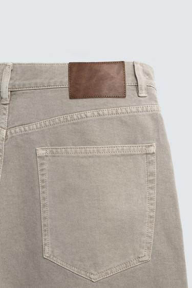 FADED STRAIGHT-LEG JEANS - Light beige by Zara - Image 10
