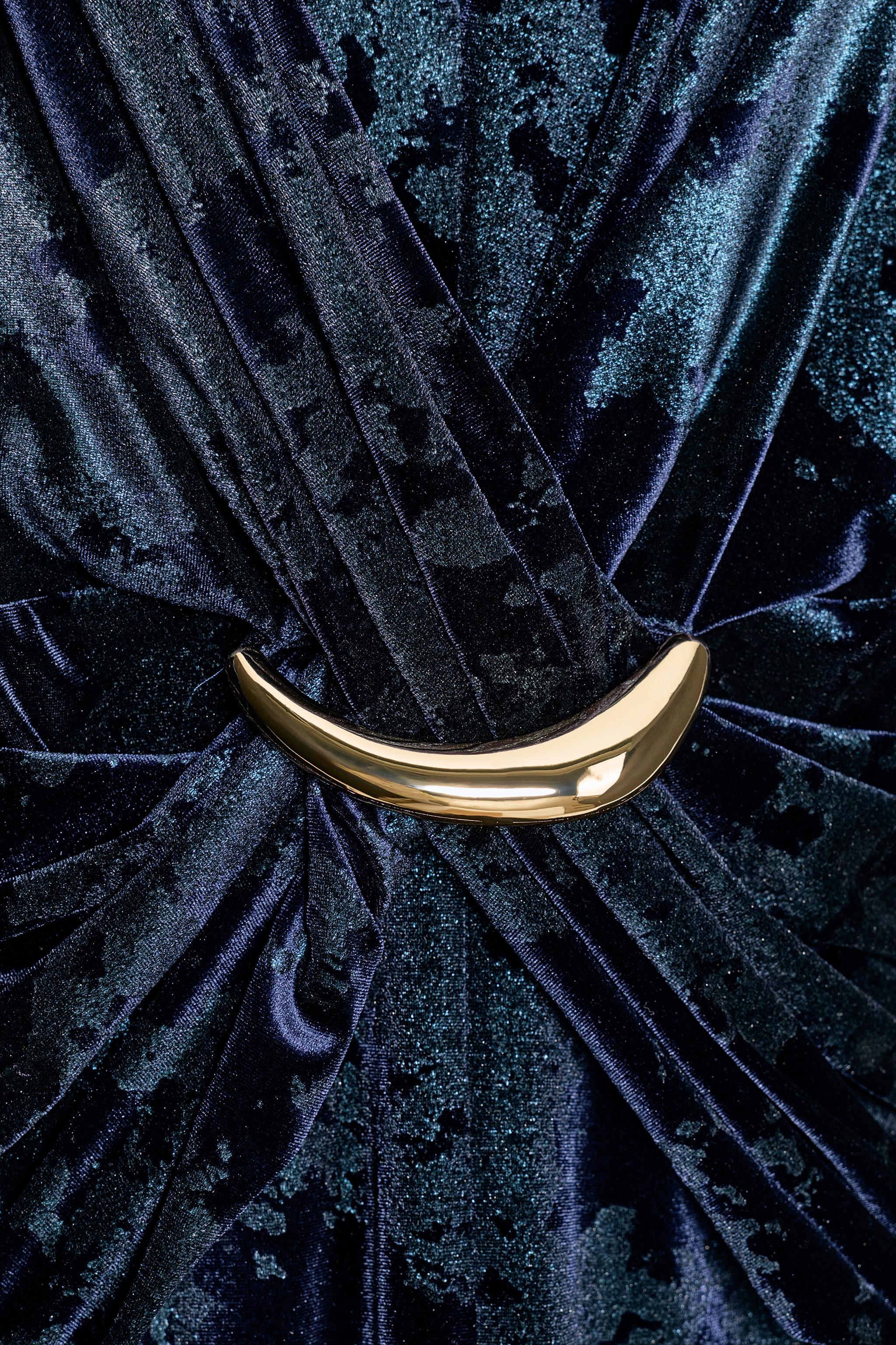 VELVET MIDI DRESS WITH HARDWARE