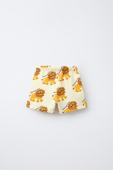 LION PRINT BERMUDA SHORTS - Yellow by Zara - Image 1
