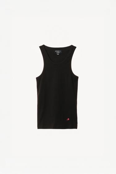 Zara RIB TANK TOP WILLY CHAVARRIA X ZARA - Black