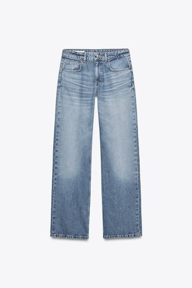 TRF ワイドレッグ ミッドライズジーンズブルーZaraのTRF ワイドレッグ ミッドライズジーンズ - ブルー