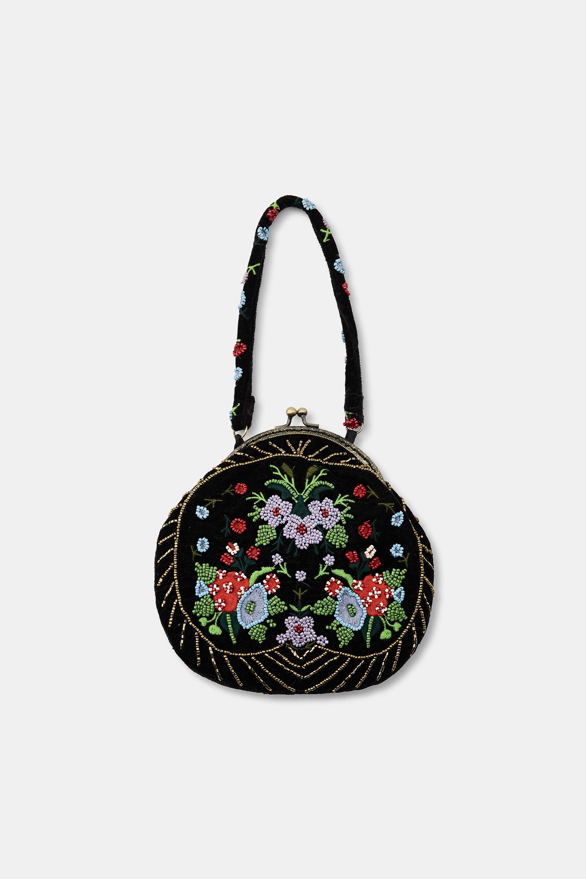 BEADED VELVET HANDBAG