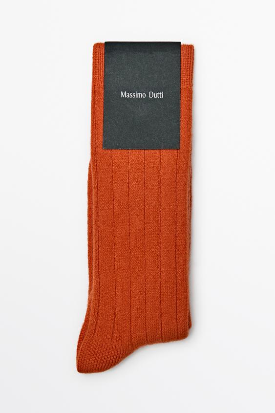 Zara Cashmere blend ribbed socks - Orange - Image 0