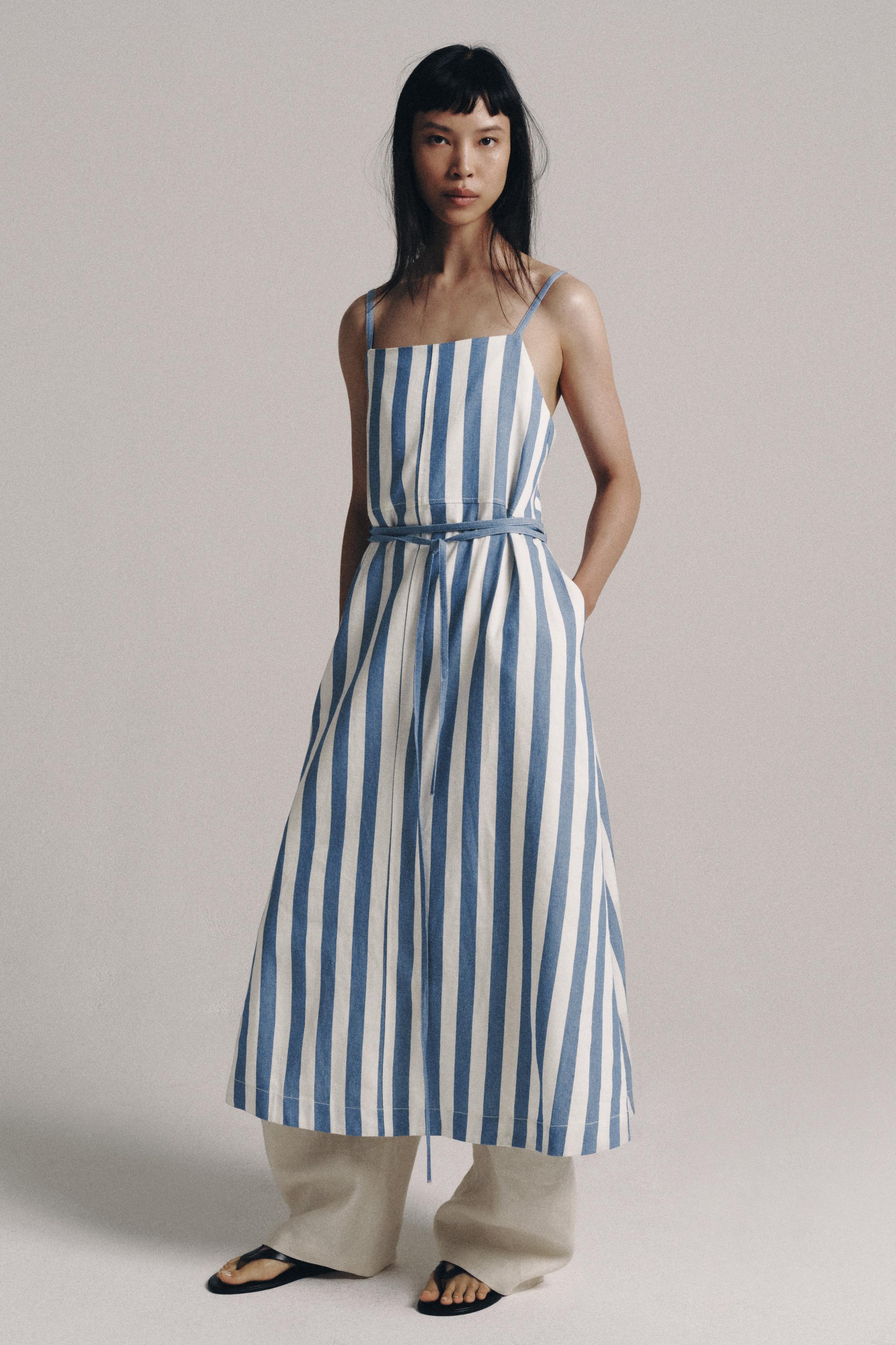 Женские платья Zara ZW COLLECTION STRIPED MIDI DRESS — фото 4