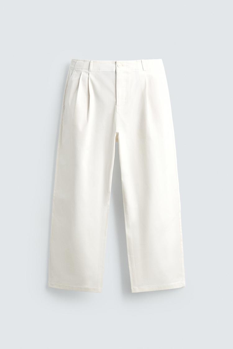 ZARA PLEATED WIDE-LEG TROUSERS