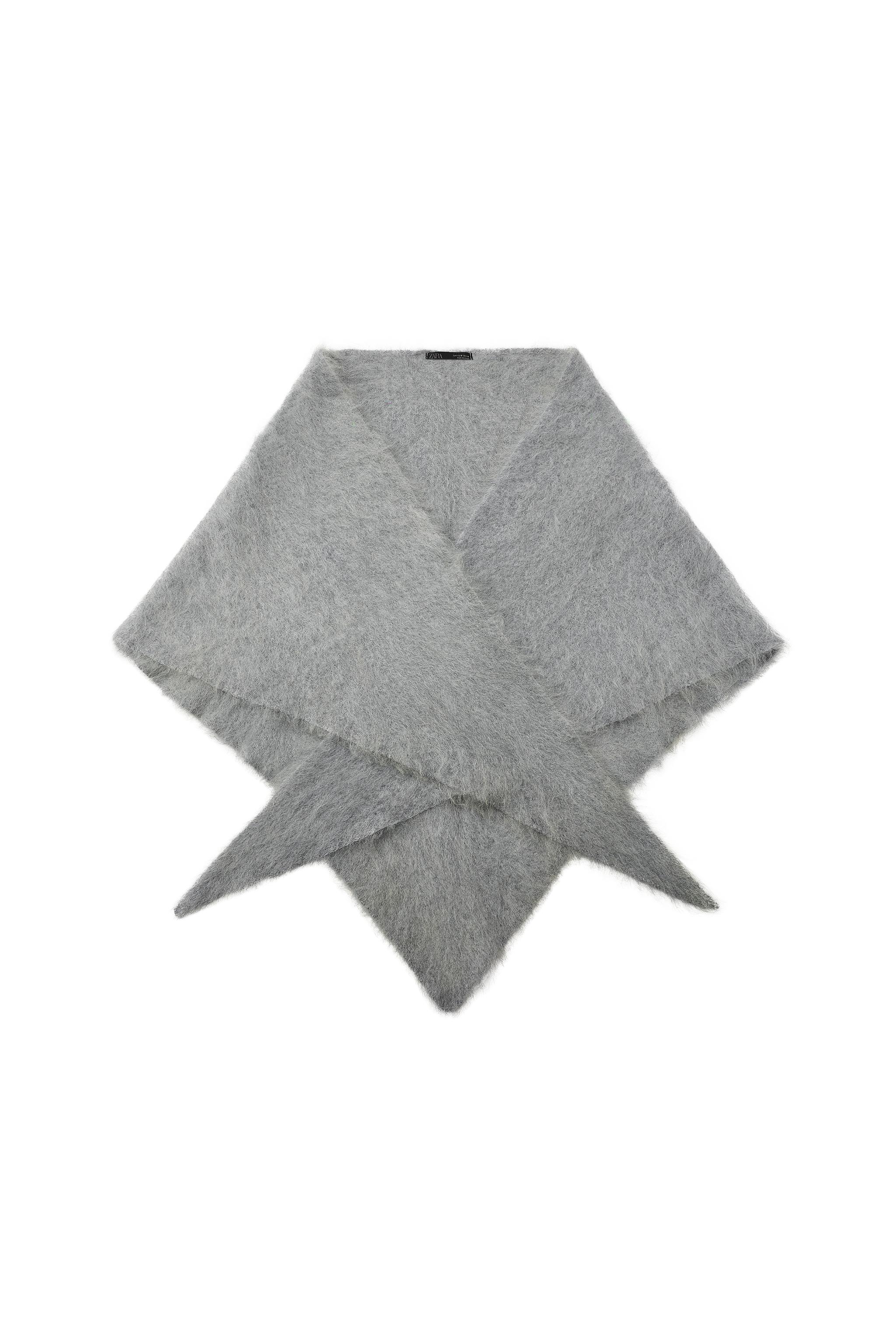 BUFANDA TRIANGULAR 100% LANA EFECTO CEPILLADO
