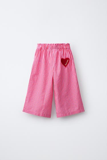 PANTALON À RAYURES BRODÉES SISSEL EDELBO X ZARA KIDS - Fuchsia de Zara - Image 1