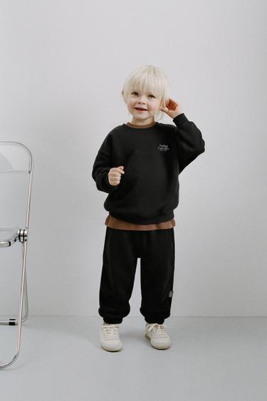 BASIC SLOGAN SWEATSHIRT - Black by Zara