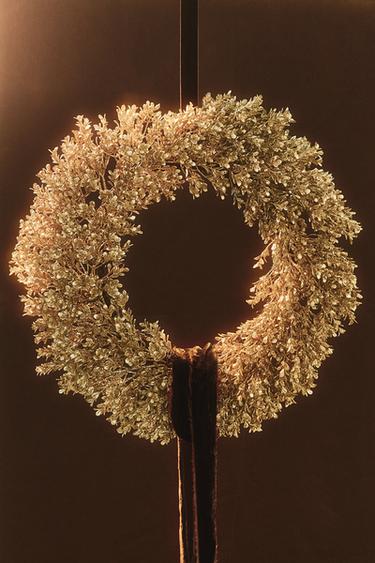 SPARKLY CHRISTMAS WREATH DECORATION - Gold by Zara - Image 4