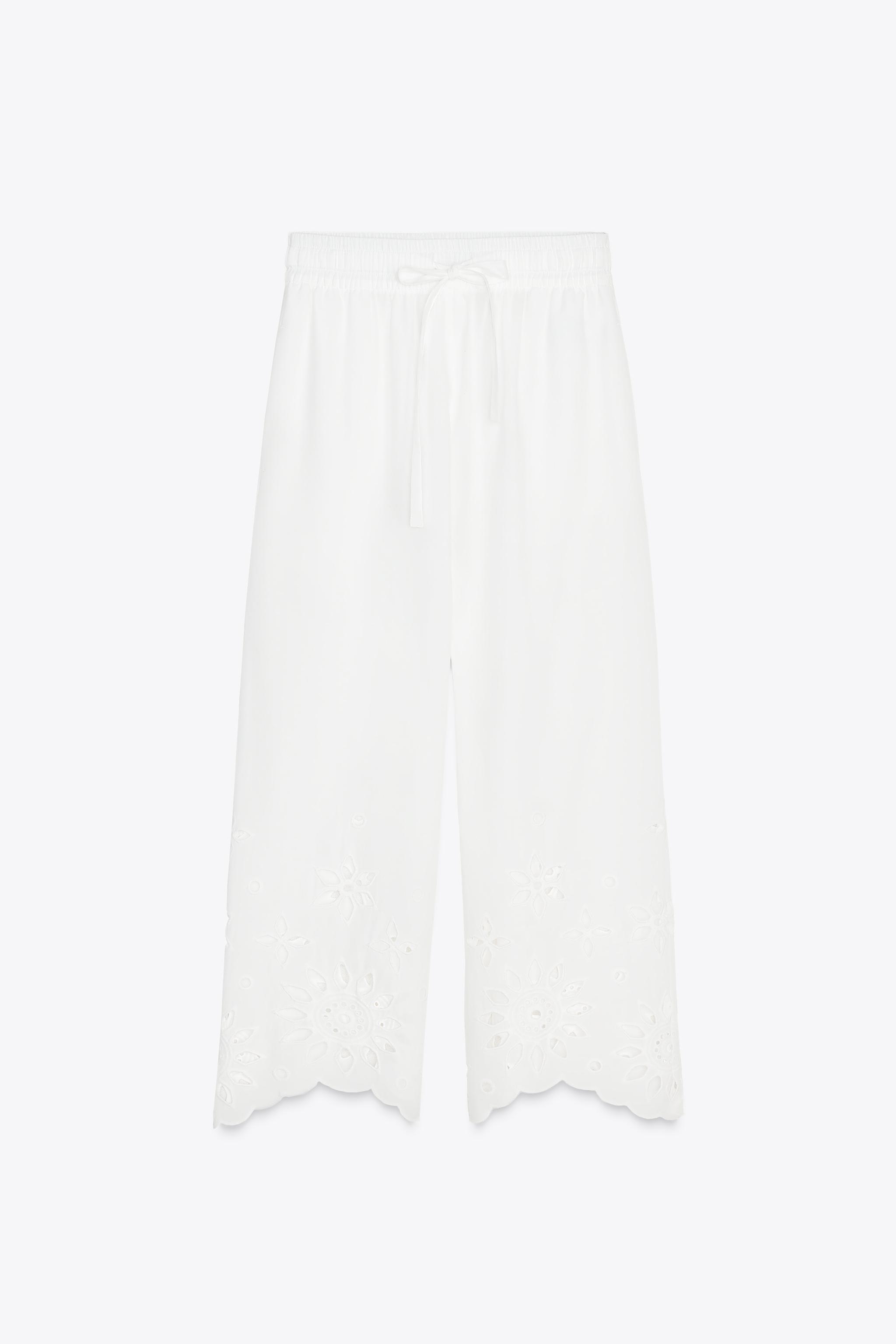 パンツ NESEBUR EMBROIDERED TROUSER Beige Floral Embroidered Shona Trousers