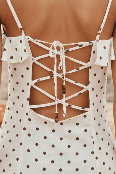 POLKA DOT MIDI DRESS - Ecru / Brown by Zara