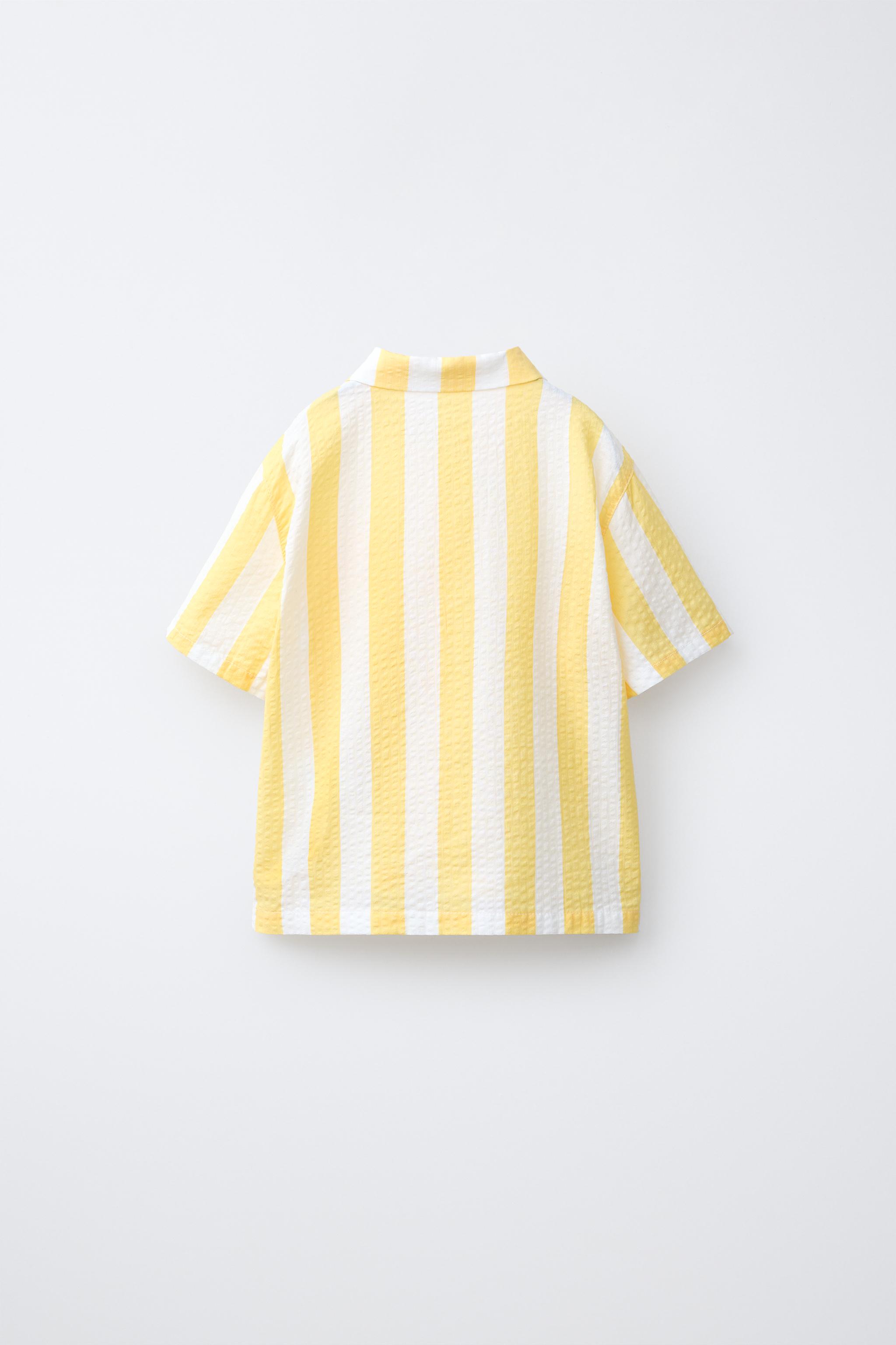 STRIPED SEERSUCKER SHIRT - Yellow | ZARA United States