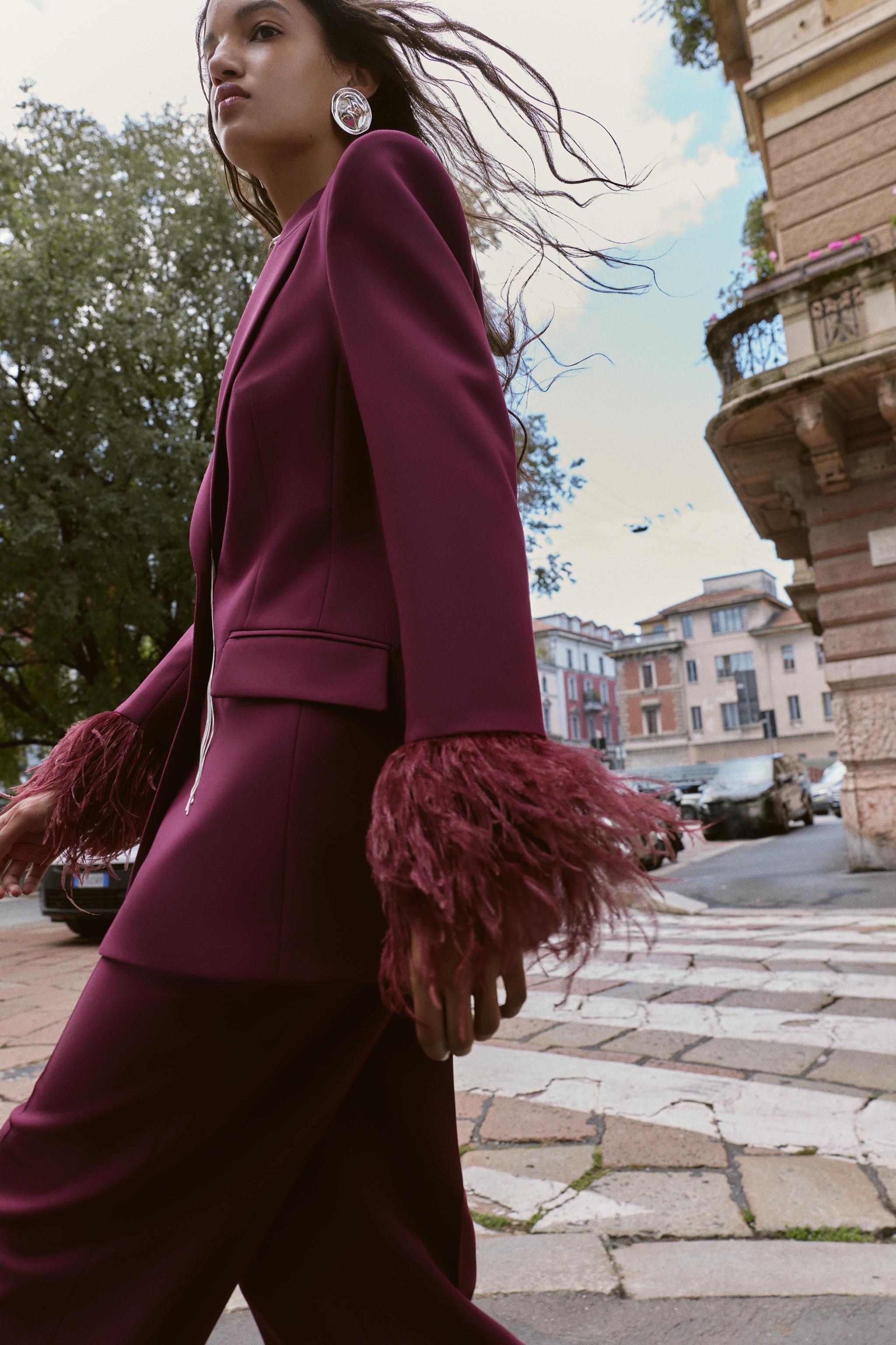 FEATHER CUFF BLAZER Black ZARA Spain