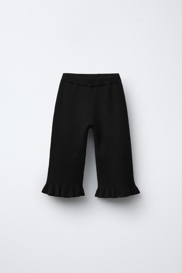 RUFFLED KNIT TROUSERS - Black by Zara - Image 0