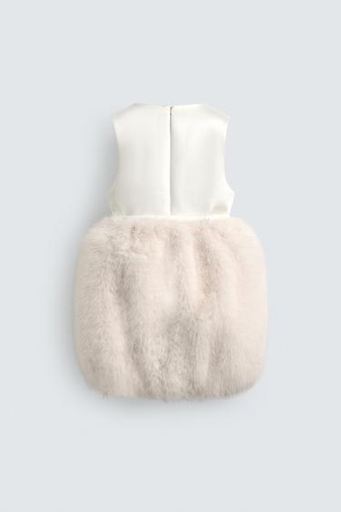 ROBE COURTE BIMATIÈRE EFFET FOURRURE HARRY LAMBERT FOR ZARA X DISNEY - Écru de Zara - Image 2