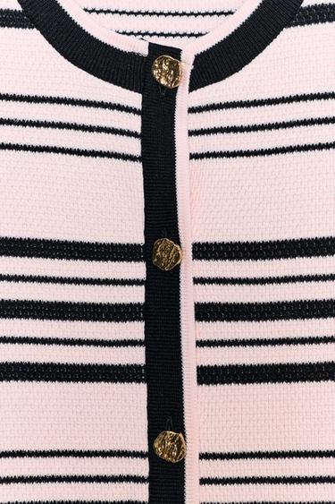 STRIPED TOP WITH METAL BUTTONS - Pink by Zara - Image 8