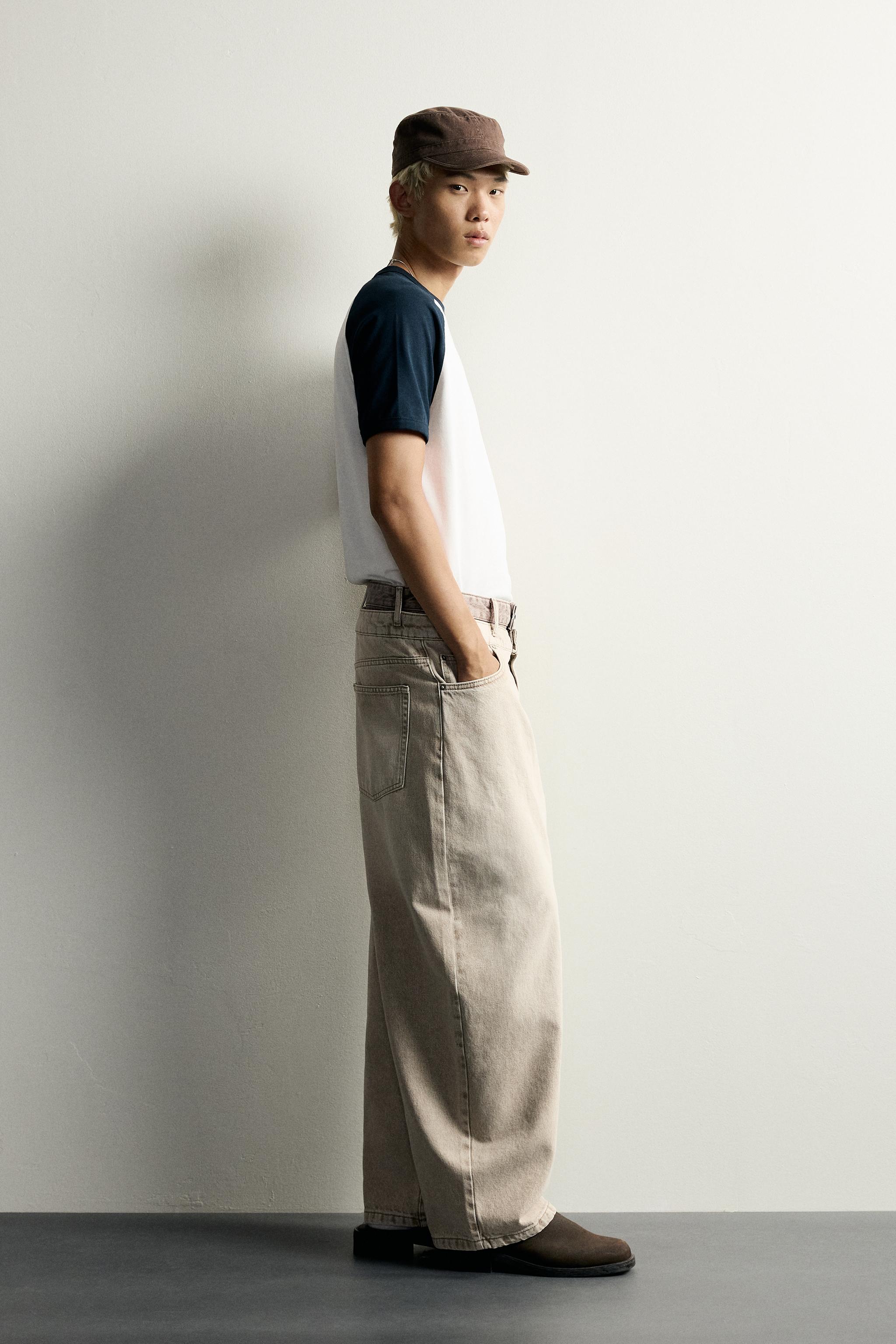 Мужские брюки Zara LAYERED-WAISTBALLOON FIT PANTS — фото 4