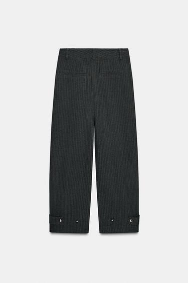 PINSTRIPE TROUSERS WITH ADJUSTABLE HEM - Grey by Zara - Image 8