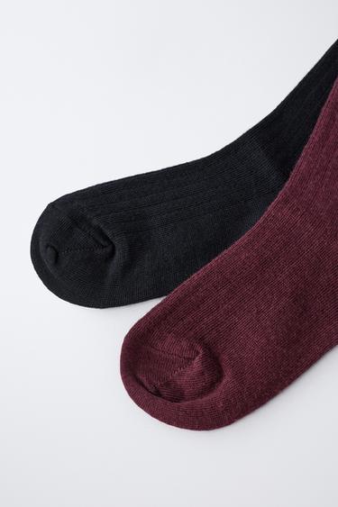 TWO-PACK OF WOOL SOCKS - Burgundy by Zara - Image 2