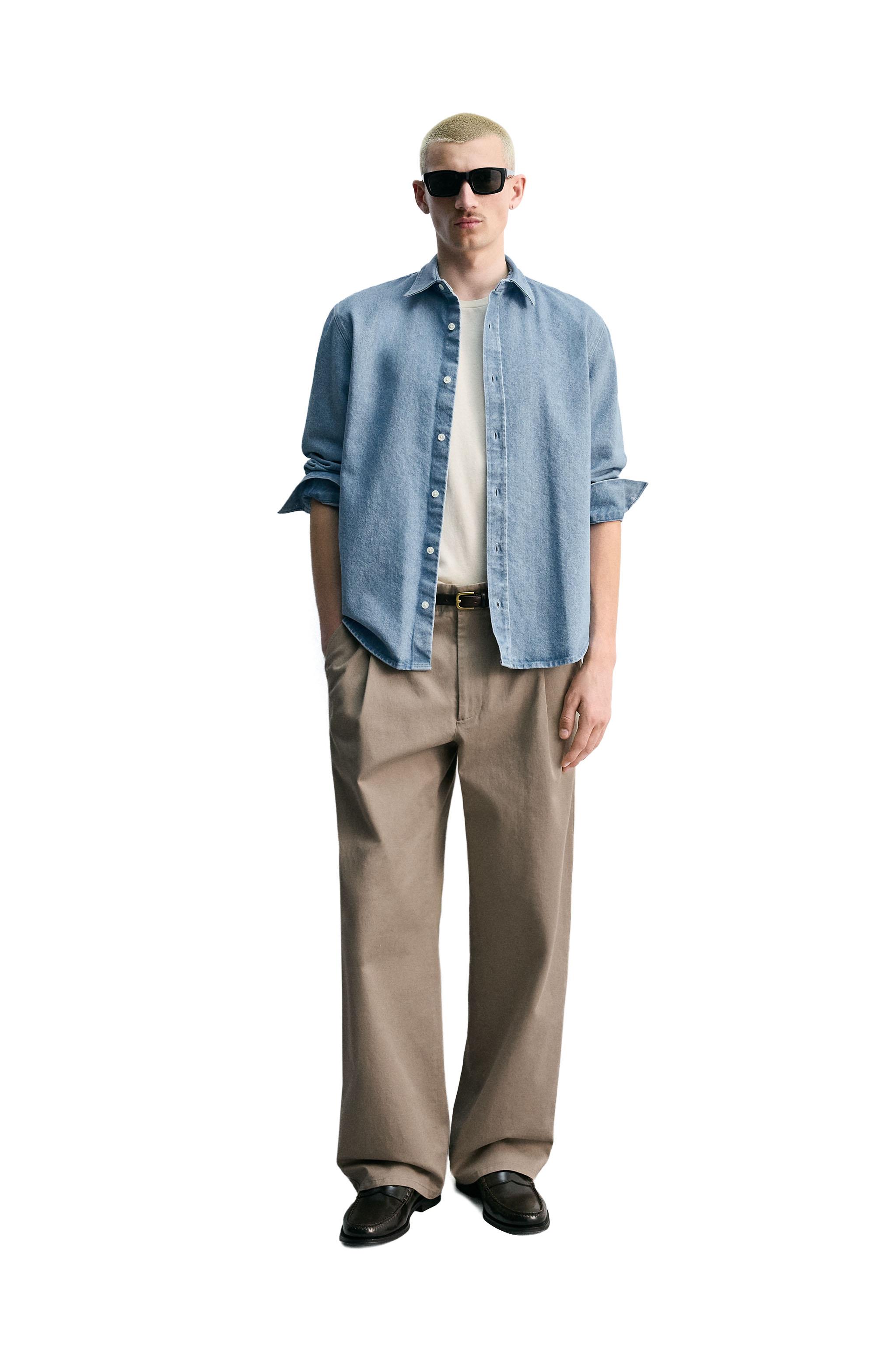 WASHED REGULAR FIT DENIM SHIRT