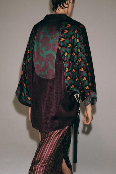 KIMONO SATINÉ IMPRIMÉ - Multicolore de Zara