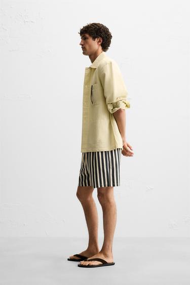 JACQUARD TEXTURED BERMUDA SHORTS - Dark grey by Zara - Image 3