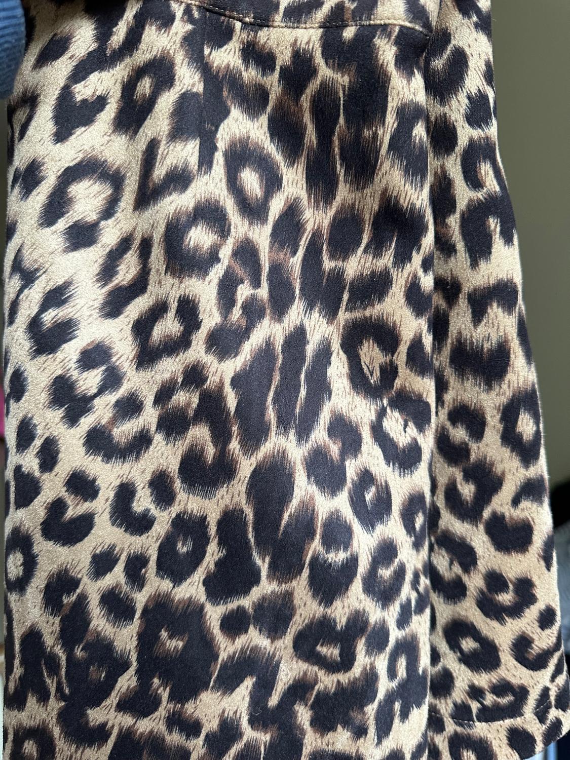 LEOPARD PRINT SUEDE MINI SKIRT - Image 6