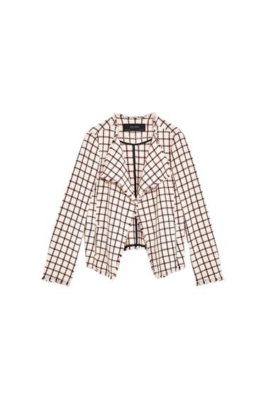 FRAYED CHECKED BLAZER
