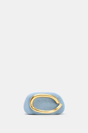 حقيبة صندوق من نسيج DENIM - أزرق دنيم الخاص بـ Zara