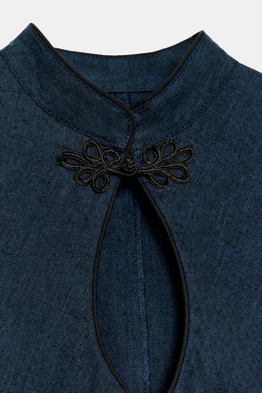 ROBE COURTE BRANDBOURG LIN - Indigo de Zara - Image 9