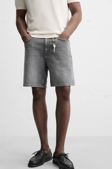 SHORT EN DENIM COUPE CLASSIQUE - Gris de Zara - Image 4