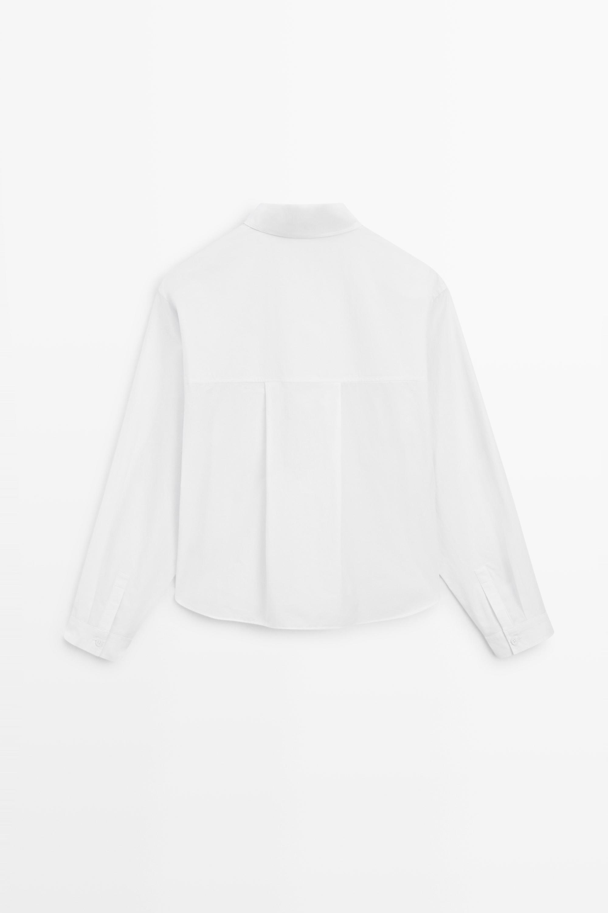Chemise en popeline 100 % coton avec détail au dos
