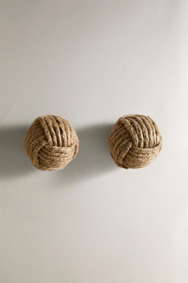 PACK OF KNOTTED DOOR KNOBS (PACK OF 2) - Light beige by Zara - Image 0