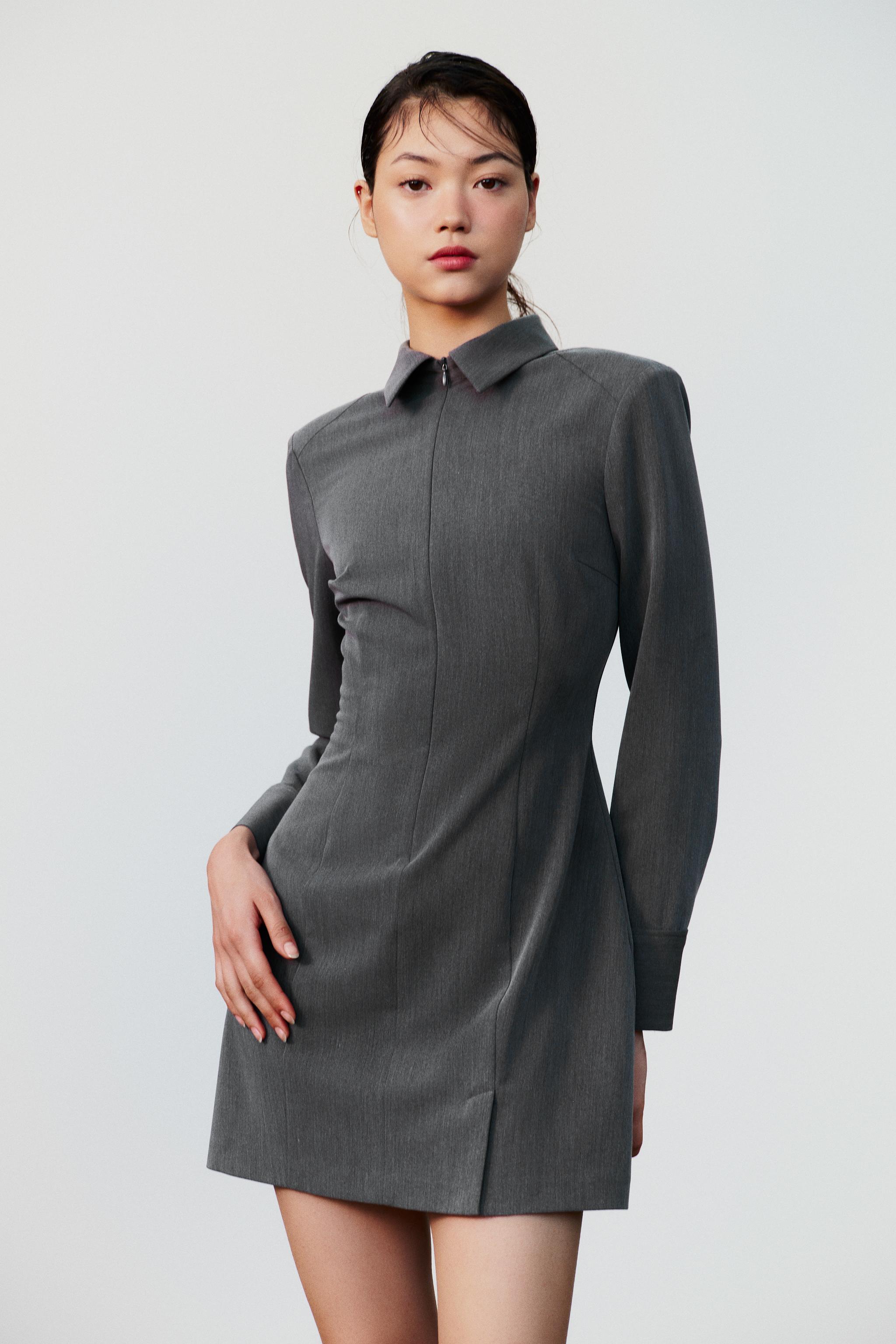 Sweatshirt Dress - Grey Marl, Boucle Spot