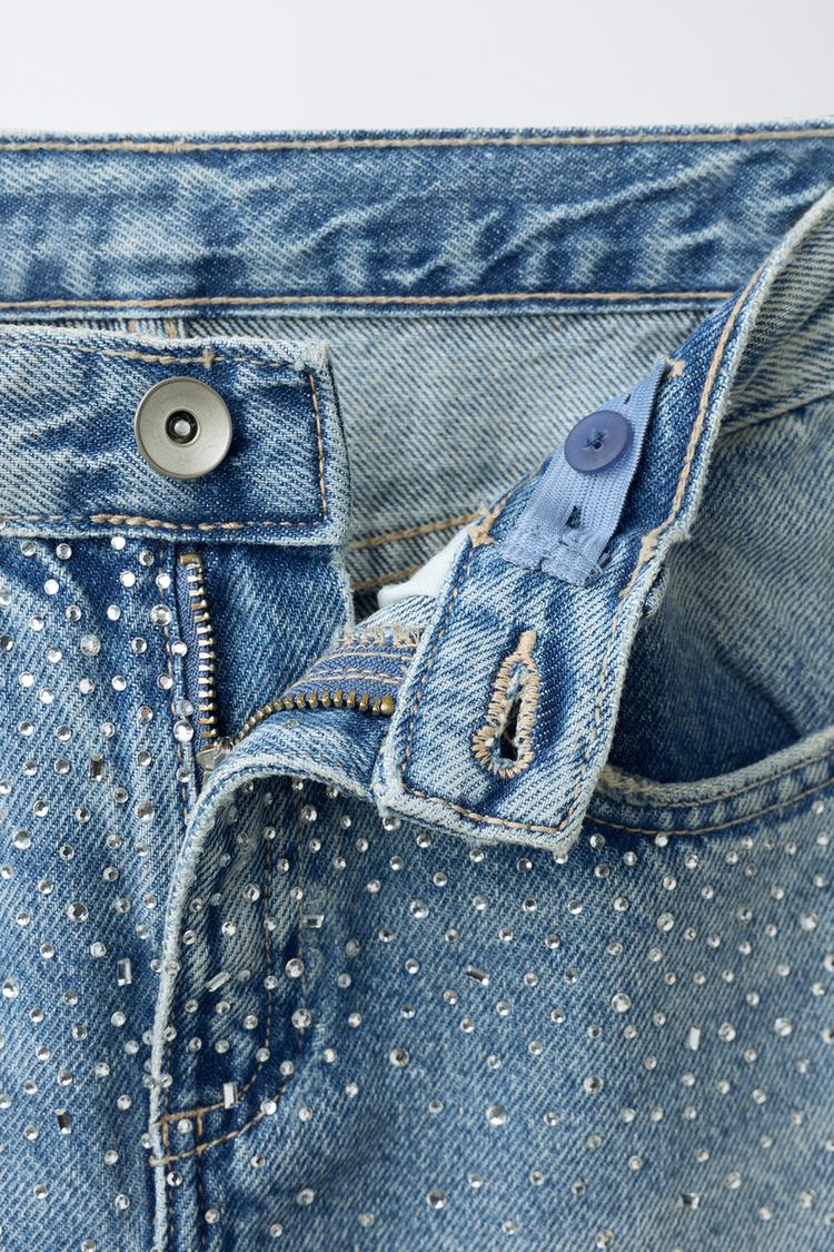 Jeans barrel strass
