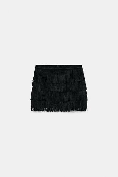 SUEDE-EFFECT MINI SKIRT - Black by Zara