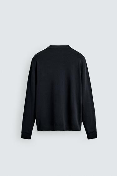 REGULAR FIT TEXTURED SWEATER - Navy blue by Zara - Image 7
