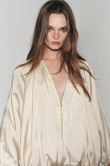 PUFFED BOMBER JACKET - ZW COLLECTION - Ecru by Zara