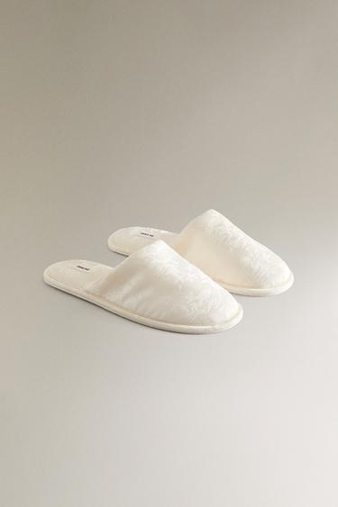 JACQUARD MULE SLIPPERS — Beige 2