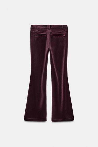 PANTALON ÉVASÉ EN VELOURS ZW COLLECTION - Bordeaux de Zara - Image 6