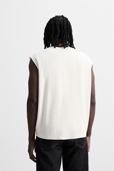 WASHED PRINT TANK TOP - Oyster-white by Zara - Image 2