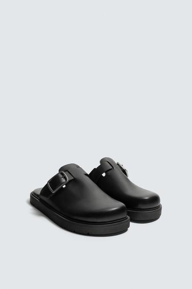 Zara BUCKLE CLOGS - Black
