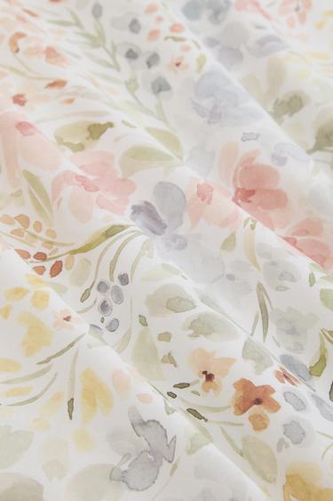 HOUSSE DE COUETTE IMPRIMÉ FLORAL - Blanc cassé de Zara - Image 4