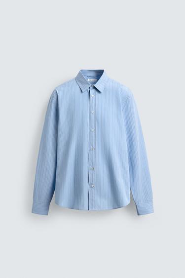 ΡΙΓΕ ΠΟΥΚΑΜΙΣΟ RELAXED FIT - Γαλάζιο του Zara